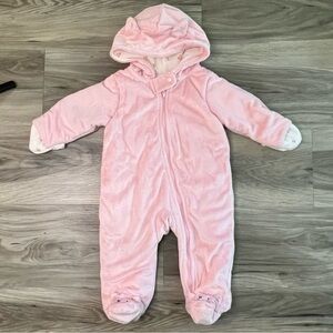 Carter's Soft Pink Hooded Footie Onesie